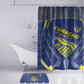 Curacao Football Bathroom Set Blue Wave Geometric Caribbean Sports Motif