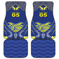 Custom Curacao Football Car Mats Blue Wave Geometric Caribbean Sports Motif