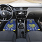 Custom Curacao Football Car Mats Blue Wave Geometric Caribbean Sports Motif