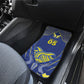 Custom Curacao Football Car Mats Blue Wave Geometric Caribbean Sports Motif