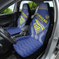 Curacao Football Car Seat Cover Blue Wave Geometric Caribbean Sports Motif