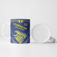 Custom Curacao Football Ceramic Mug Blue Wave Geometric Caribbean Sports Motif