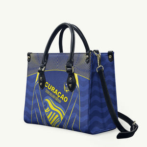 Curacao Football Leather Bag Blue Wave Geometric Caribbean Sports Motif