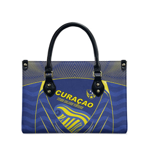 Curacao Football Leather Bag Blue Wave Geometric Caribbean Sports Motif