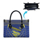 Curacao Football Leather Bag Blue Wave Geometric Caribbean Sports Motif