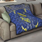 Curacao Football Quilt Blue Wave Geometric Caribbean Sports Motif