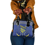 Curacao Football Shoulder Handbag Blue Wave Geometric Caribbean Sports Motif