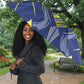 Curacao Football Umbrella Blue Wave Geometric Caribbean Sports Motif