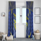 Curacao Football Window Curtain Blue Wave Geometric Caribbean Sports Motif