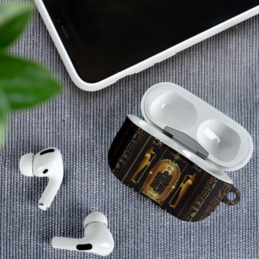 Egypt Cartouche AirPods Case Gold Pharaoh Hieroglyphics Patterns