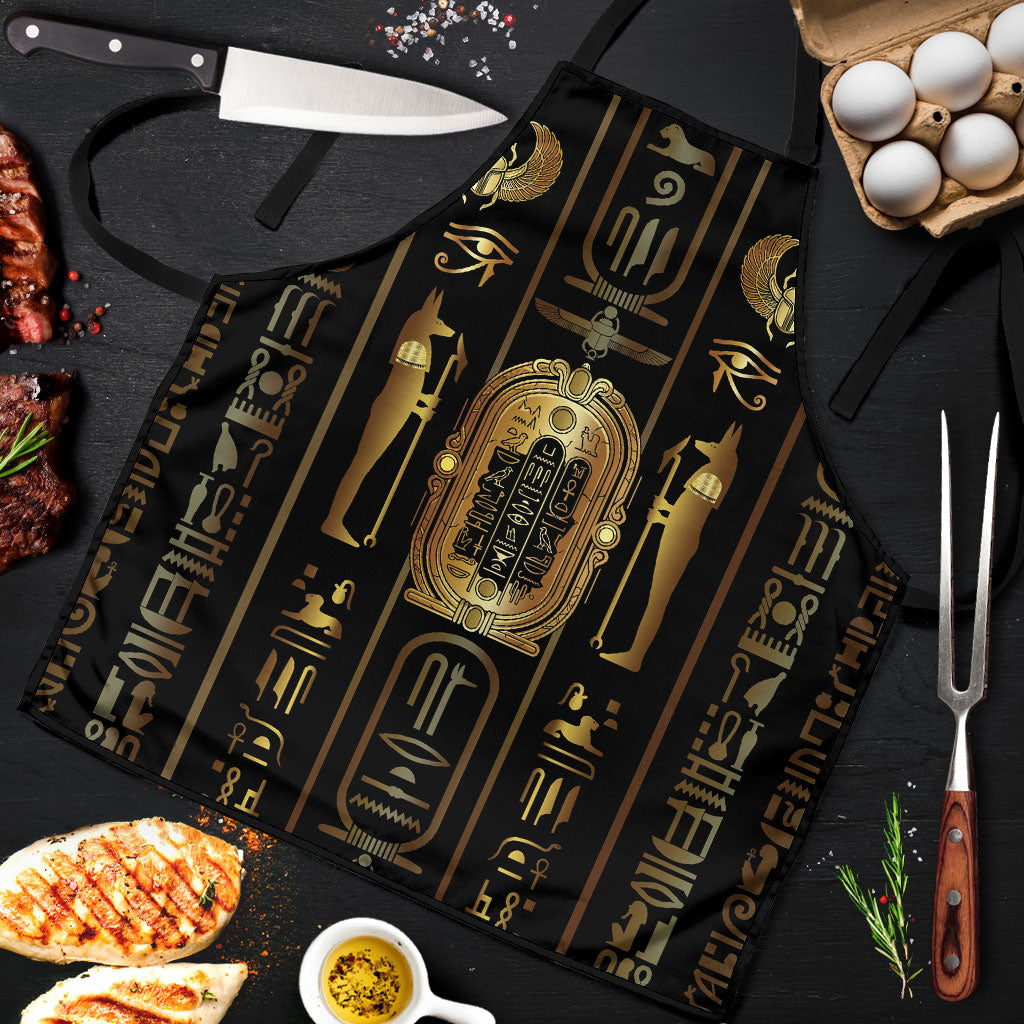 Egypt Cartouche Apron Gold Pharaoh Hieroglyphics Patterns