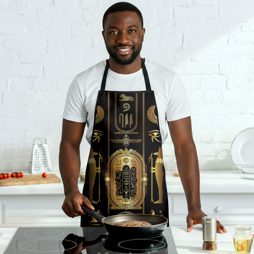 Egypt Cartouche Apron Gold Pharaoh Hieroglyphics Patterns