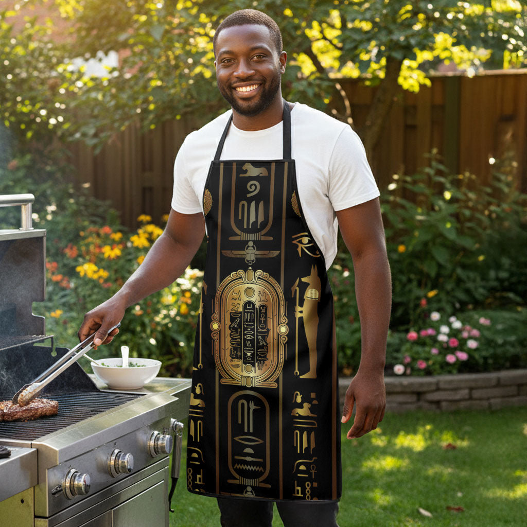 Egypt Cartouche Apron Gold Pharaoh Hieroglyphics Patterns