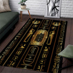 Egypt Cartouche Area Rug Gold Pharaoh Hieroglyphics Patterns