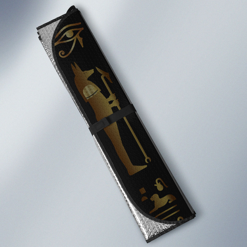 Egypt Cartouche Auto Sun Shade Gold Pharaoh Hieroglyphics Patterns
