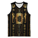 Egypt Cartouche Basketball Jersey Gold Pharaoh Hieroglyphics Patterns