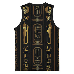 Egypt Cartouche Basketball Jersey Gold Pharaoh Hieroglyphics Patterns