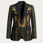 Egypt Cartouche Blazer Gold Pharaoh Hieroglyphics Patterns