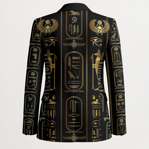 Egypt Cartouche Blazer Gold Pharaoh Hieroglyphics Patterns