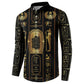 Egypt Cartouche Button Sweatshirt Gold Pharaoh Hieroglyphics Patterns