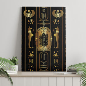 Egypt Cartouche Canvas Wall Art Gold Pharaoh Hieroglyphics Patterns