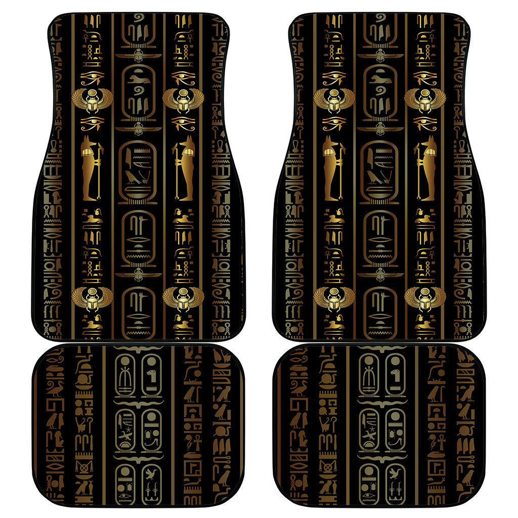 Egypt Cartouche Car Mats Gold Pharaoh Hieroglyphics Patterns