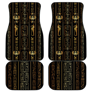 Egypt Cartouche Car Mats Gold Pharaoh Hieroglyphics Patterns