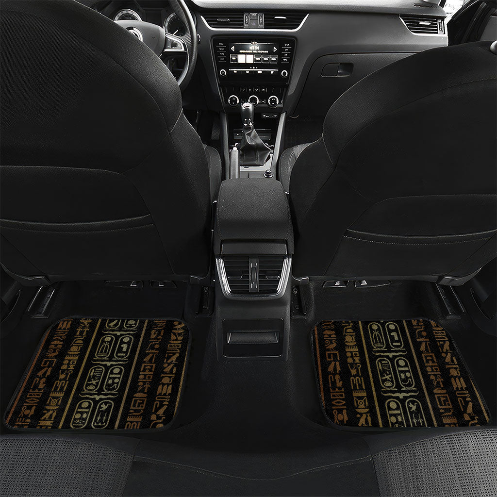 Egypt Cartouche Car Mats Gold Pharaoh Hieroglyphics Patterns
