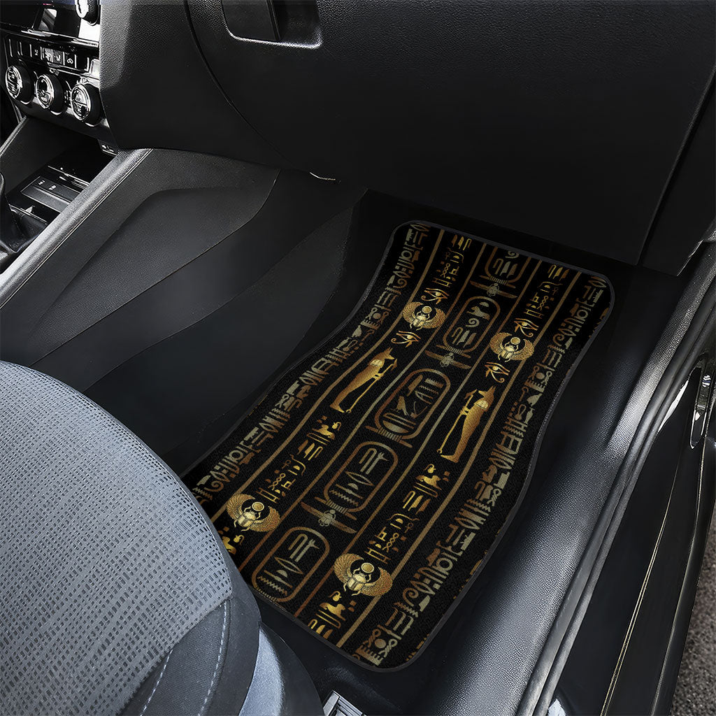 Egypt Cartouche Car Mats Gold Pharaoh Hieroglyphics Patterns