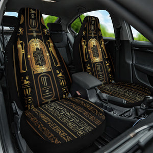 Egypt Cartouche Car Seat Cover Gold Pharaoh Hieroglyphics Patterns