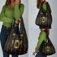 Egypt Cartouche Grocery Bag Gold Pharaoh Hieroglyphics Patterns