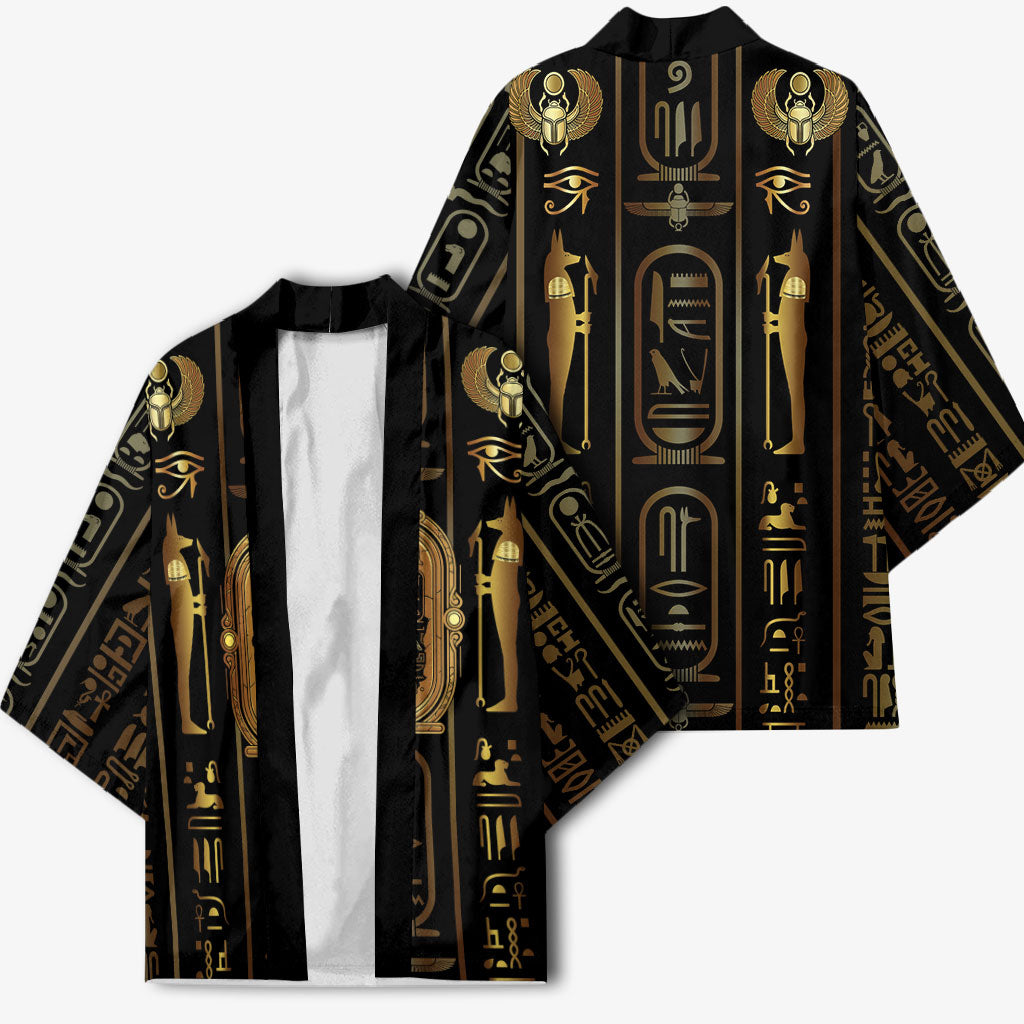 Egypt Cartouche Kimono Gold Pharaoh Hieroglyphics Patterns