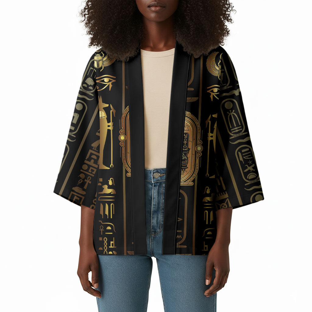 Egypt Cartouche Kimono Gold Pharaoh Hieroglyphics Patterns