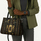 Egypt Cartouche Leather Bag Gold Pharaoh Hieroglyphics Patterns