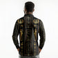 Egypt Cartouche Long Sleeve Polo Shirt Gold Pharaoh Hieroglyphics Patterns