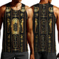 Egypt Cartouche Men Tank Top Gold Pharaoh Hieroglyphics Patterns