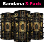 Egypt Cartouche Neck Gaiter Gold Pharaoh Hieroglyphics Patterns