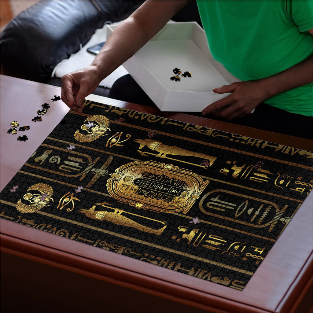 Egypt Cartouche Puzzle Gold Pharaoh Hieroglyphics Patterns