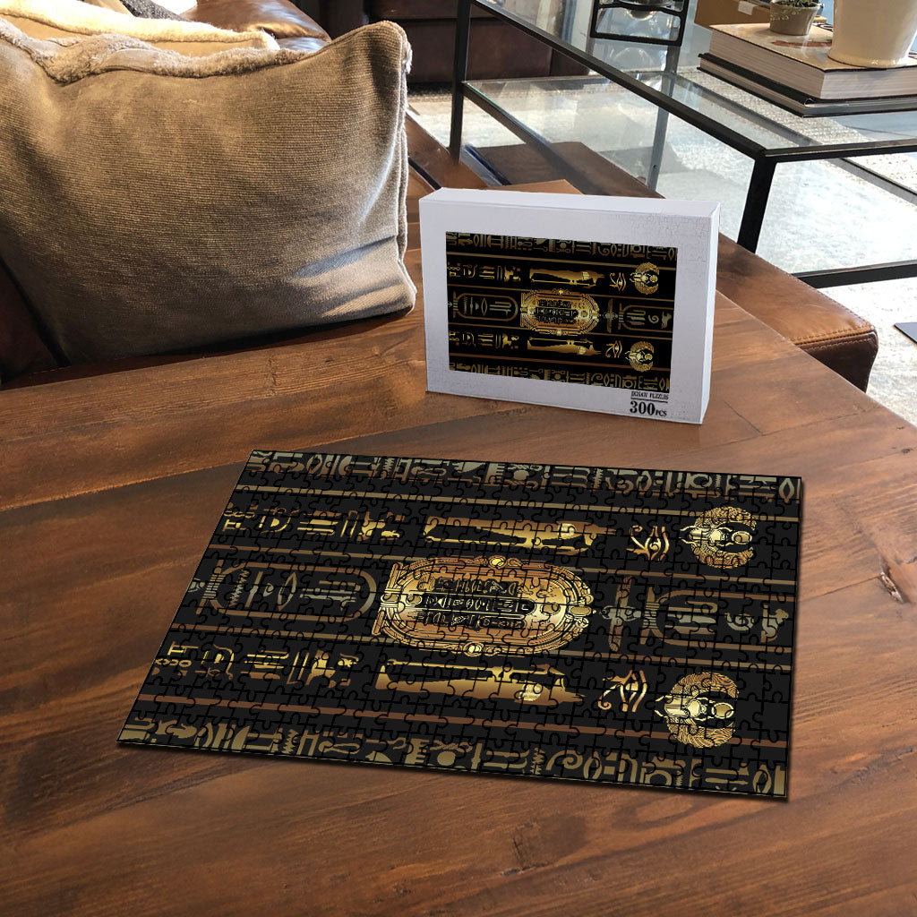 Egypt Cartouche Puzzle Gold Pharaoh Hieroglyphics Patterns
