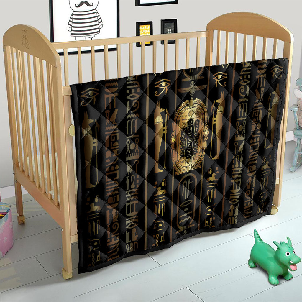 Egypt Cartouche Quilt Gold Pharaoh Hieroglyphics Patterns