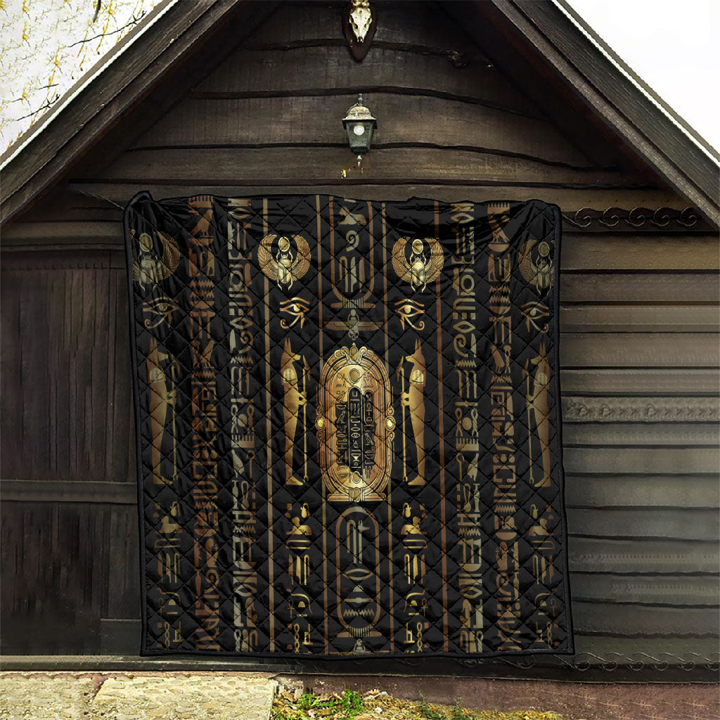 Egypt Cartouche Quilt Gold Pharaoh Hieroglyphics Patterns