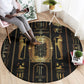 Egypt Cartouche Round Carpet Gold Pharaoh Hieroglyphics Patterns
