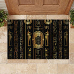 Egypt Cartouche Rubber Doormat Gold Pharaoh Hieroglyphics Patterns