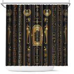 Egypt Cartouche Shower Curtain Gold Pharaoh Hieroglyphics Patterns