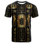 Egypt Cartouche T shirt Gold Pharaoh Hieroglyphics Patterns