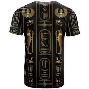Egypt Cartouche T shirt Gold Pharaoh Hieroglyphics Patterns