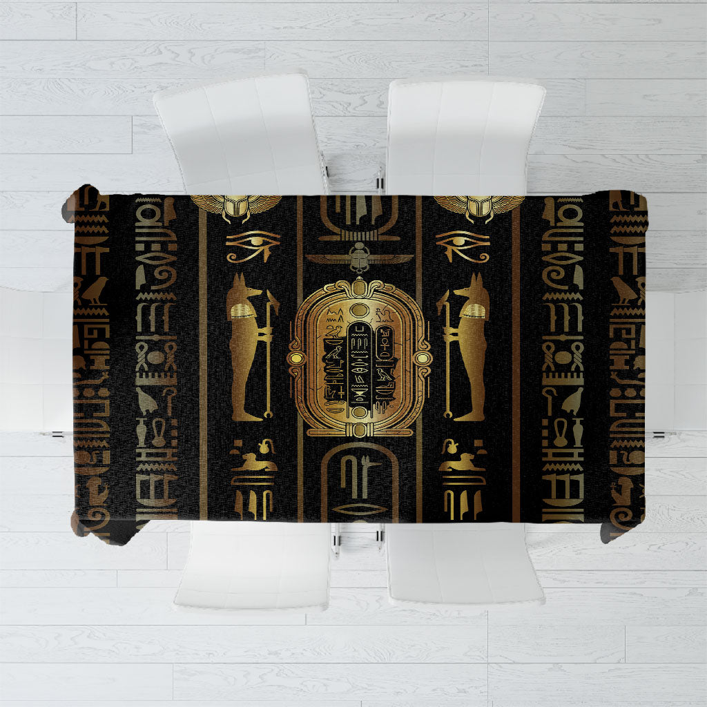 Egypt Cartouche Tablecloth Gold Pharaoh Hieroglyphics Patterns