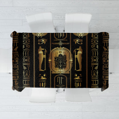 Egypt Cartouche Tablecloth Gold Pharaoh Hieroglyphics Patterns