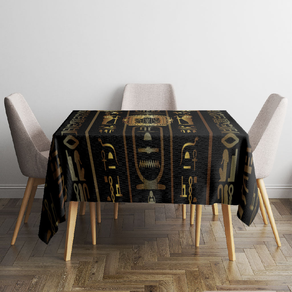 Egypt Cartouche Tablecloth Gold Pharaoh Hieroglyphics Patterns