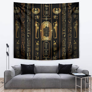 Egypt Cartouche Tapestry Gold Pharaoh Hieroglyphics Patterns